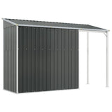 Garden Shed with Extended Roof Anthracite 277x107x181 cm Steel 364526