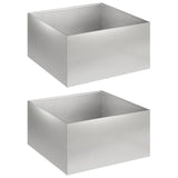 Garden Planter 2 pcs Silver 40 x 40 x 30 cm Stainless Steel 8005045