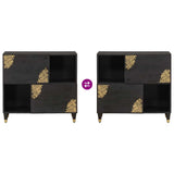 Sideboard with Shelf Black 80 x 33 x 75 cm Solid Mango Wood 4018835