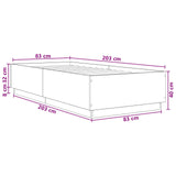 Bed Frame Concrete Grey 80 x 200 cm Engineered Wood 3429658
