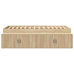 Storage Bed Frame Sonoma oak 100 x 200 cm Engineered wood 3335183