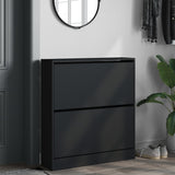 Shoe Cabinet Black 80x21x87.5 cm Engineered Wood 839918