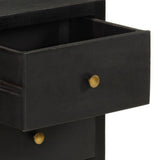 Sideboard Black and Gold 110x30x75 cm Solid Wood Mango 353912