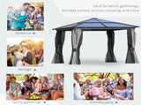 3 x 3 Hardtop Canopy with Polycarbonate Roof, Aluminium Frame, Permanent Pavilion Garden T3398P320050