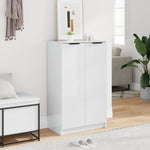 Shoe Cabinet High Gloss White 59x35x100.5 cm Engineered Wood 811445