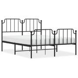 Metal Bed Frame without Mattress with Footboard Black 140x190cm 373905