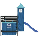 Kids' Loft Bed with Tower without Mattress Blue 80x200 cm 3207070