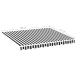 ZNTS Replacement Fabric for Awning Anthracite and White 3x2.5 m 311985