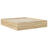 Bed Frame Sonoma Oak 200 x 200 cm Engineered Wood 3408636