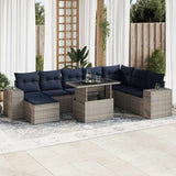 11 Piece Garden Sofa Set with Cushions Grey Poly Rattan Acacia 3326852
