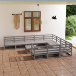 ZNTS 11 Piece Garden Lounge Set Solid Pinewood 3076001