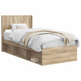 Bed Frame with Storage and Headboard 3 pcs Engineered Wood 3414253