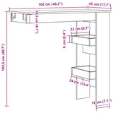 Wall Bar Table Artisan Oak 102x45x103.5 cm Engineered Wood 856861