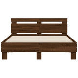 Bed Frame Brown Oak Engineered Wood 135x190 cm Double Modern 3207447