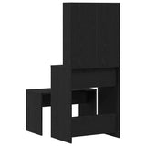 LED Dressing Table Set 2 pcs Black Oak Engineered Wood 3333069