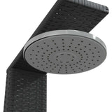 Outdoor Shower Black 50x55x224 cm Poly Rattan and Acacia Wood 368206