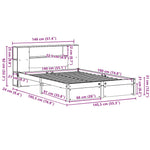 Bookcase Bed without Mattress 140x190cm Solid Wood Pine 3322355