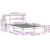 Bookcase Bed without Mattress 140x190cm Solid Wood Pine 3322355