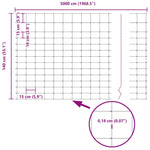 Field Fence Silver 50 x 1.4 m Galvanised steel 42005845
