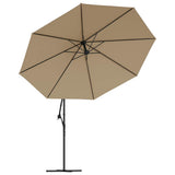 Cantilever Garden Parasol with Aluminium Pole 350 cm Taupe 44506