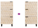 Highboard White Wash Finish 40 x 33 x 110 cm Solid Mango Wood 4017893