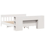 ZNTS Bookcase Bed without Mattress White 200x200cm Solid Wood Pine 3323171