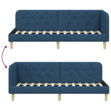 Corner Bed Frame with Headboard Blue 80 x 200 cm Fabric 42016560