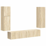TV Cabinet Set Wall-mounted 4 pcs Sonoma Oak Engineered Wood 3409035