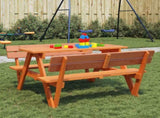 Picnic Table for 4 Kids with Umbrella Hole Solid Wood Fir 4008986