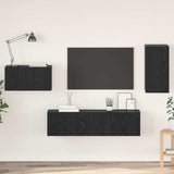 TV Cabinet Set with Drawer Black Oak Engineered Wood 3393298