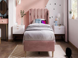 Upholstered Single with USB and Type-C Charging, Frame with Wooden Slatted Frame, Teenager N601P288477R