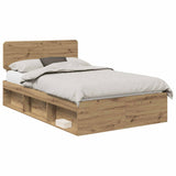 Bed Frame Artisian Oak 120 x 190 cm Solid Pine Wood 3412113