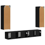 TV Cabinet Set 3 pcs Black Engineered Wood 3408980