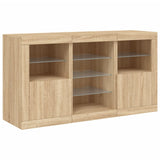 Sideboard with LED Lights Sonoma Oak 123x37x67 cm 3209081