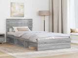 Bed Frame Grey Sonoma 90 x 200 cm Solid Pine Wood 3411460
