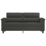 2-Seater Sofa Dark Grey 140 cm Microfibre Fabric 349223
