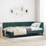 Corner Bed Frame Dark Green 80 cm x 200 cm Velvet 42016208