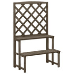 ZNTS Plant Stand with Trellis Grey 70x42x115 cm Solid Fir Wood 316414