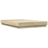 Bed Frame with LED without Mattress Sonoma Oak 120x190 cm Small Double 3209823