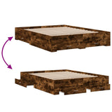Bed Frame with Drawers without Mattress Smoked Oak 150x200 cm King Size 3280381