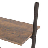 5-Tier Leaning Shelf Dark Brown and Black 64x34x185,5 cm 336377
