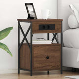 Bedside Cabinet Brown Oak 40 x 31 x 60 cm Engineered Wood 859498