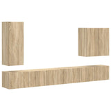 TV Wall Cabinet Set Wall-mounted 6 pcs Sonoma Oak 3408945
