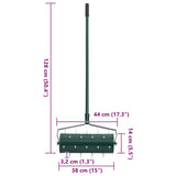 Lawn Roller Pull with Aerator Clamps Green 128 x 38 cm Steel 42032345
