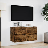 TV Wall Cabinets with LED Lights 2 pcs Smoked Oak 41x31x45 cm 852280