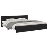 Bed Frame with Headboard Black Oak 180 x 200 cm Engineered Wood 3403597
