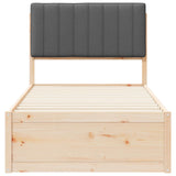 Bed Frame with Upholstered Headboard Dark Grey 90 x 200 cm 877795