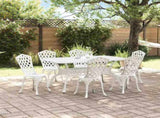 Garden Dining Set 7 pcs White Aluminium 3334674