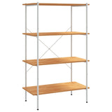 4-Tier Shelving Unit White and Oak 80x40x130 cm 336346