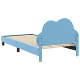 Children's Bed Frame with Headboard Blue 90 x 200 cm PU 42011186